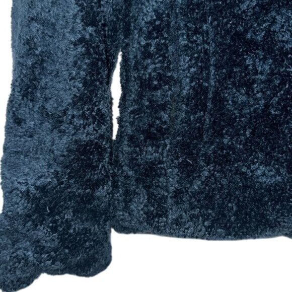 Pendleton Womens Sherpa Fleece Jacket S/CH Navy Blue Plaid Accent Zip-Up Collar - Picture 6 of 8